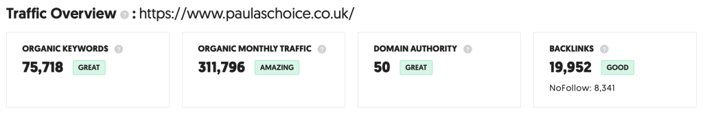 skincare brand seo paula's choice